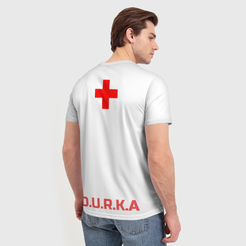 Мужская футболка 3D с принтом Дурка, вид сзади #2