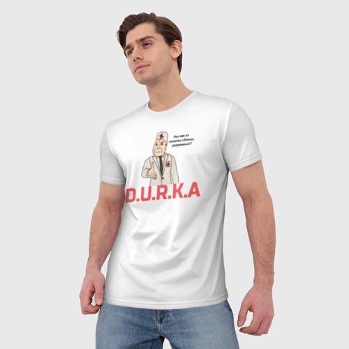 Мужская футболка 3D с принтом Дурка, фото на моделе #1