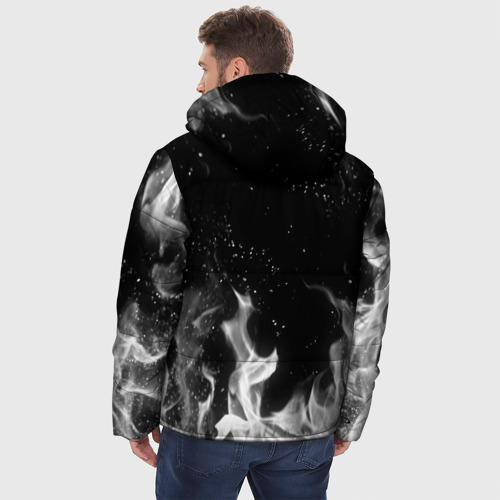 Мужская зимняя куртка 3D с принтом AC DC АС ДС, вид сзади #2