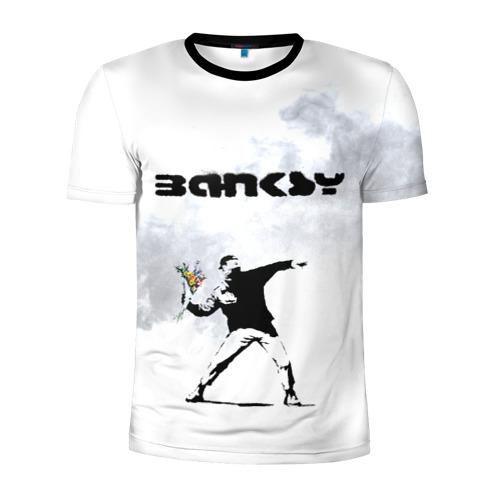 Мужская футболка 3D спортивная с принтом Banksy, вид спереди #2