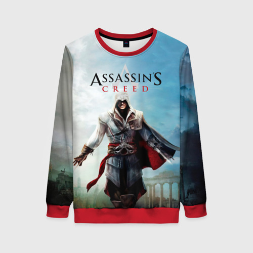 Женский свитшот 3D с принтом Assassins Creed, вид спереди #2