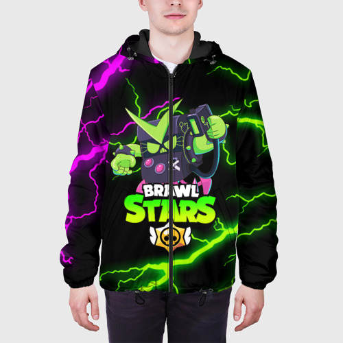 Мужская куртка 3D с принтом BRAWL STARS VIRUS 8-BIT, вид сбоку #3