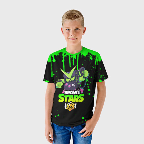 Детская футболка 3D с принтом BRAWL STARS VIRUS 8-BIT | БРАВЛ СТАРС, фото на моделе #1