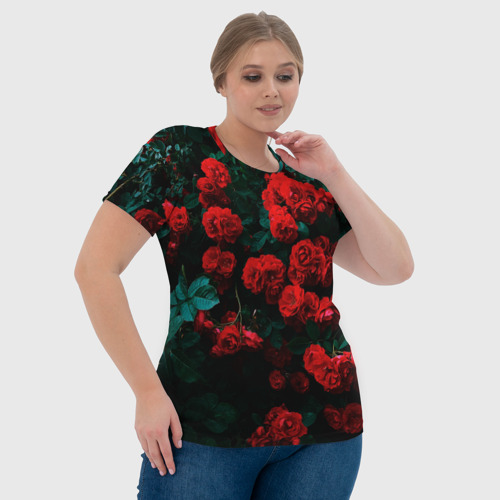 Женская футболка 3D с принтом Розы, фото #4