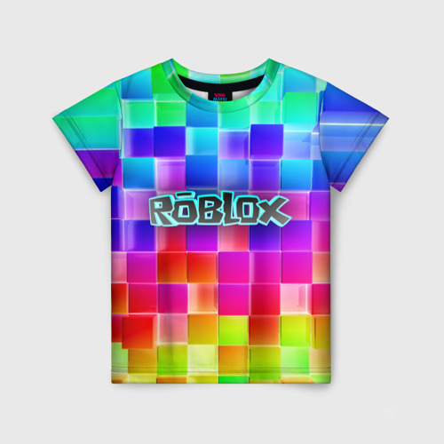Детская 3D футболка с принтом Роблокс, вид спереди #2