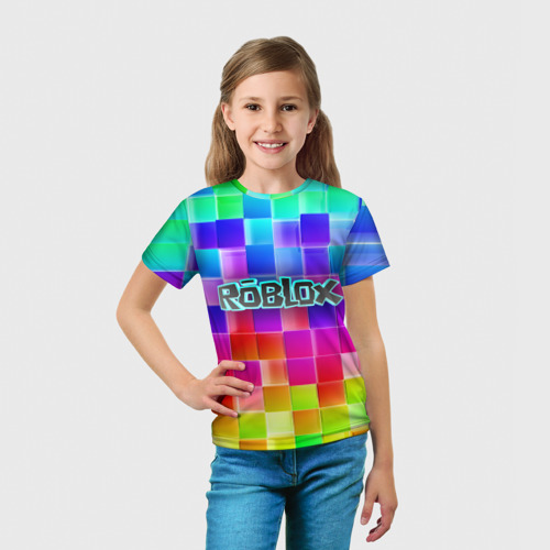 Детская 3D футболка с принтом Роблокс, вид сбоку #3