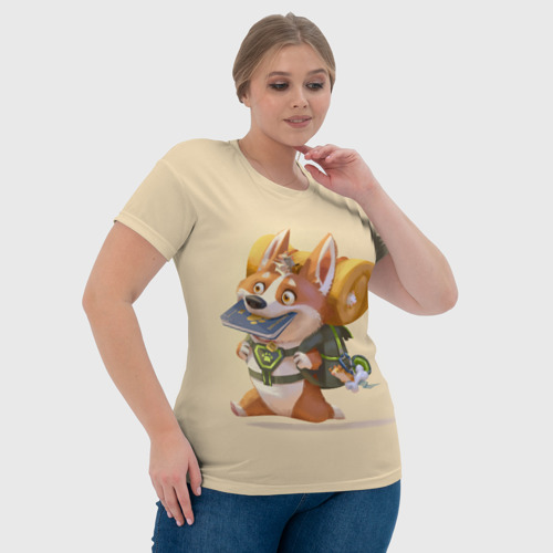 Женская футболка 3D с принтом КОРГИ ПУТЕШЕСТВЕННИК, фото #4