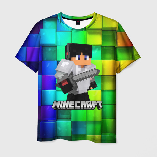 Мужская футболка 3D с принтом Minecraft Майнкрафт, вид спереди #2