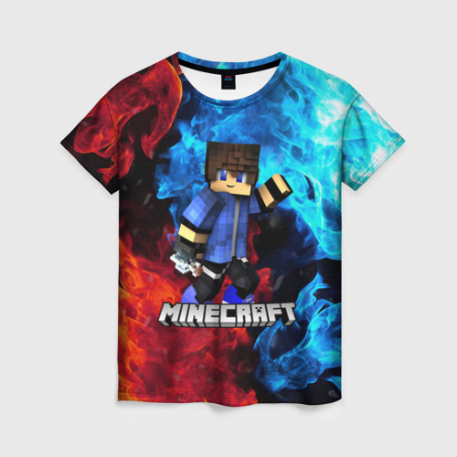 Женская футболка 3D с принтом Minecraft / Майнкрафт, вид спереди #2