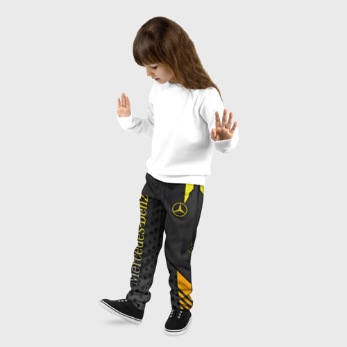 Детские брюки 3D с принтом Mercedes-Benz, фото на моделе #1