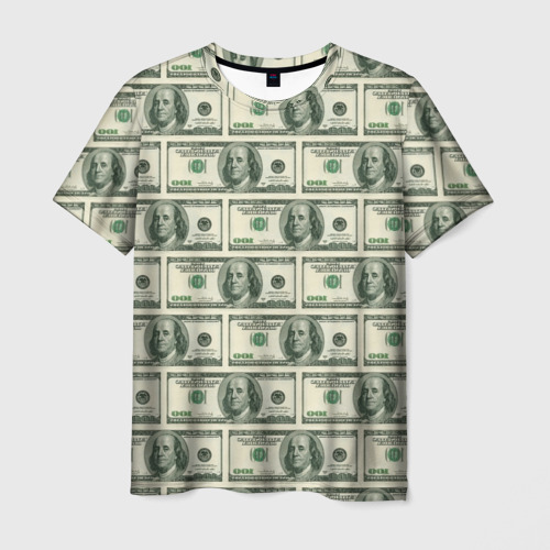 Мужская футболка 3D с принтом Денежная тема, вид спереди #2