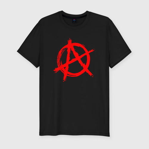 Мужская футболка хлопок Slim с принтом Анархия anarchy, вид спереди #2