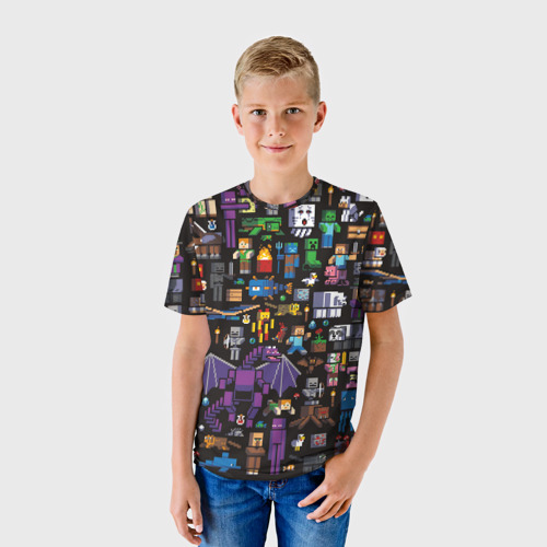 Детская 3D футболка с принтом Minecraft, фото на моделе #1