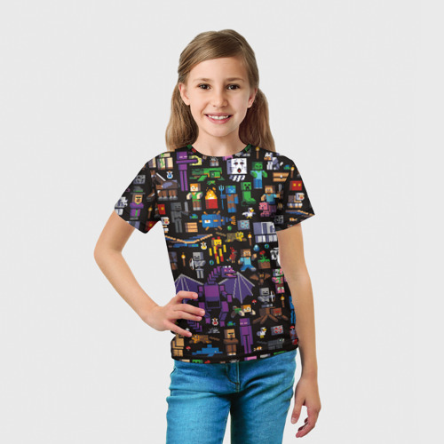 Детская 3D футболка с принтом Minecraft, вид сбоку #3