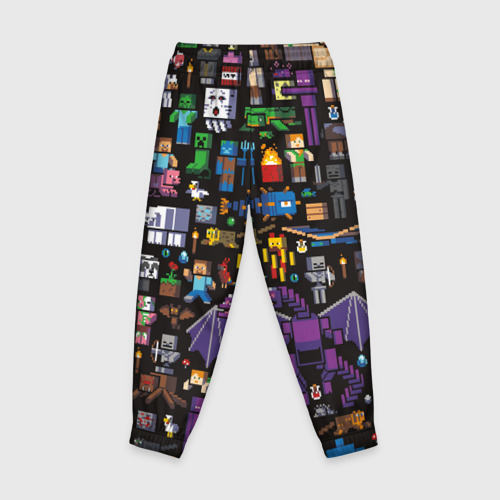 Детские брюки 3D с принтом Minecraft, вид сзади #1