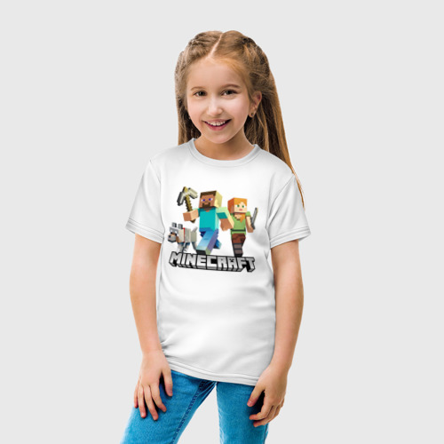 Детская футболка хлопок с принтом Minecraft Майнкрафт, вид сбоку #3