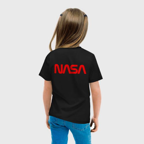 Детская футболка хлопок с принтом NASA, вид сзади #2