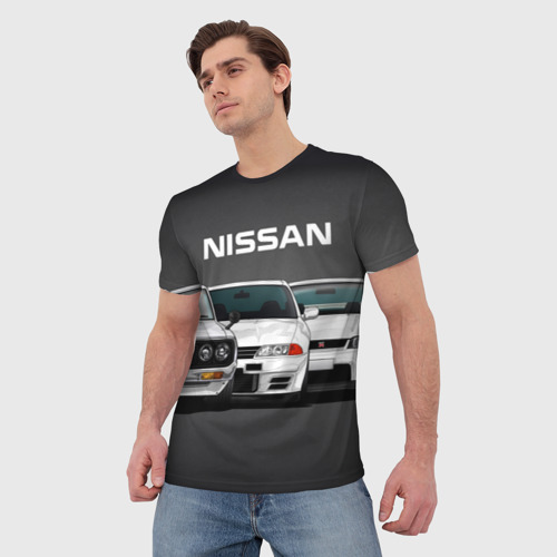 Мужская футболка 3D с принтом NISSAN, фото на моделе #1