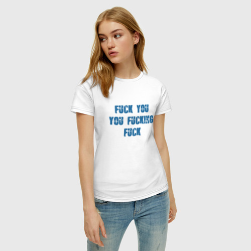 Женская футболка хлопок с принтом Shameless, фото на моделе #1