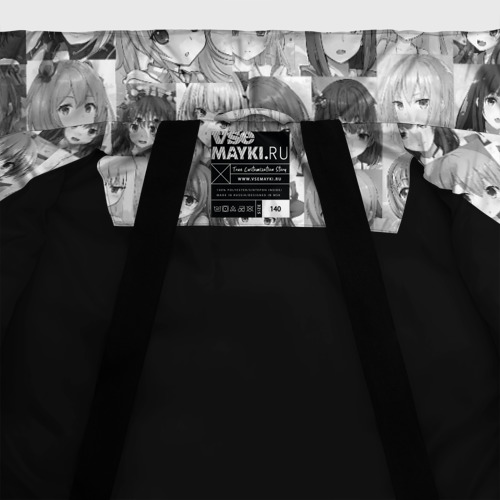 Зимняя куртка для мальчиков 3D с принтом Many faces of anime girls monochrome, фото #5