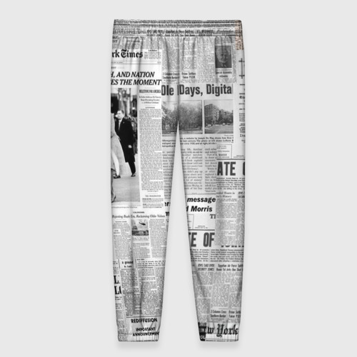 Женские брюки 3D с принтом Газета Newspaper, вид сзади #1