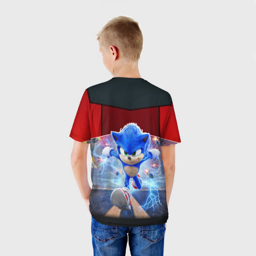 Детская 3D футболка с принтом Соник 2020, вид сзади #2