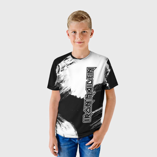 Детская футболка 3D с принтом Iron Maiden, фото на моделе #1