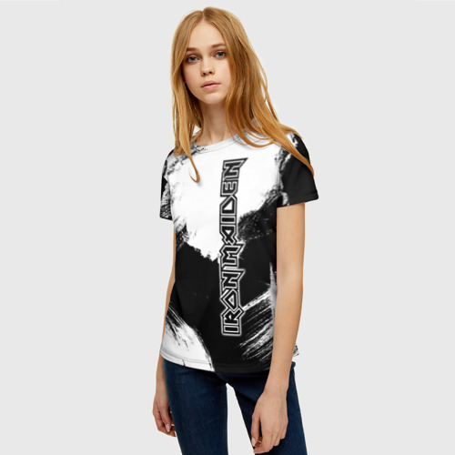 Женская футболка 3D с принтом Iron Maiden, фото на моделе #1