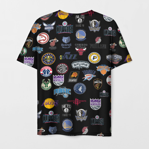 Мужская 3D футболка с принтом NBA Pattern | НБА Паттерн, вид сзади #1