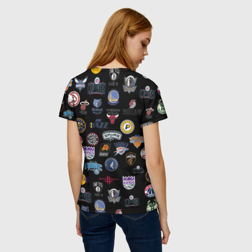 Женская футболка 3D с принтом NBA Pattern, вид сзади #2