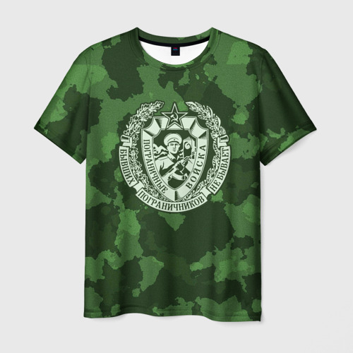 Мужская 3D футболка с принтом Пограничные Войска, вид спереди #2