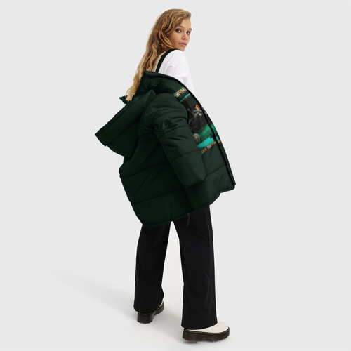 Женская зимняя куртка 3D с принтом Пограничные Войска, вид сбоку #3