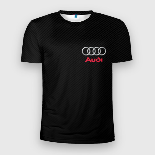 Мужская футболка 3D Slim с принтом Audi Ауди, вид спереди #2