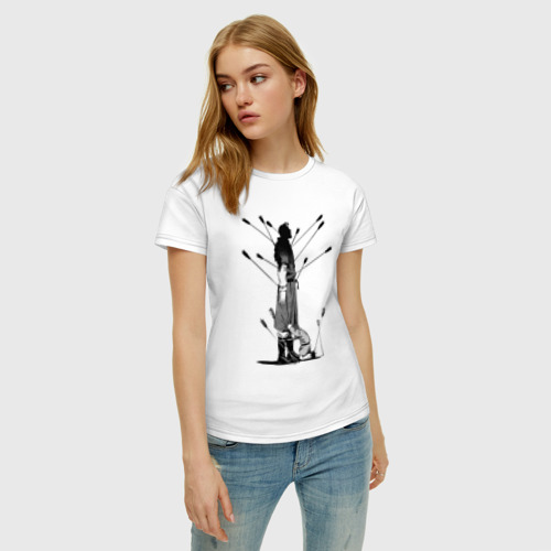 Женская футболка хлопок с принтом Vinland saga, фото на моделе #1