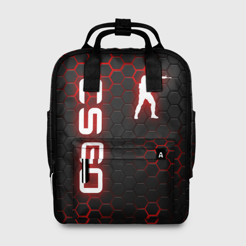 Женский рюкзак 3D с принтом CS GO, вид спереди #2