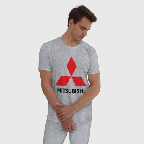 Мужская пижама хлопок с принтом MITSUBISHI | МИТСУБИШИ, фото на моделе #1