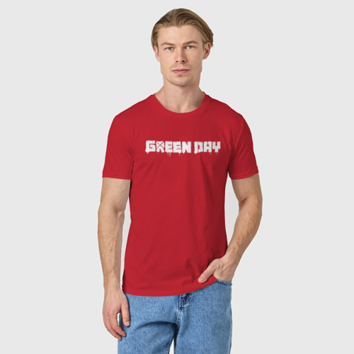 Мужская футболка хлопок с принтом GreenDay ГринДей, фото на моделе #1