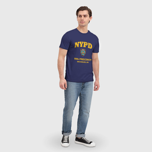 Мужская футболка 3D с принтом Бруклин 9-9 департамент NYPD, вид сбоку #3