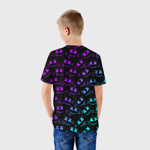 Детская 3D футболка с принтом FORTNITE X MARSHMELLO / ФОРТНАЙТ, вид сзади #2
