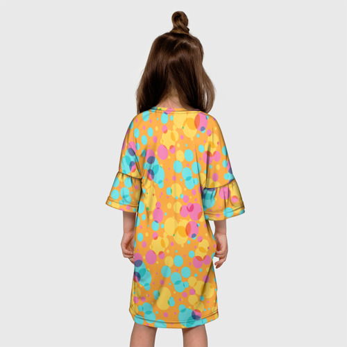 Детское платье 3D с принтом Милый корги, вид сзади #2