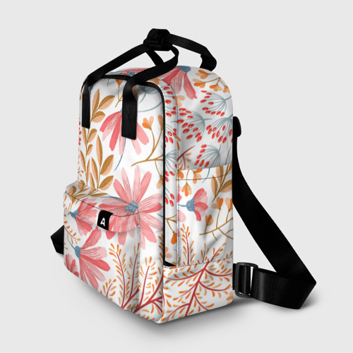 Женский рюкзак 3D с принтом Цветы, фото на моделе #1