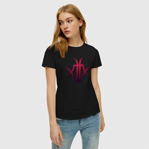 Женская футболка хлопок с принтом The Matrixx, фото на моделе #1