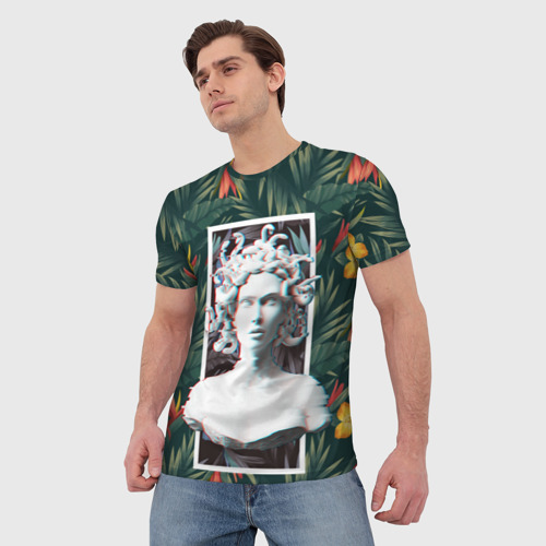 Мужская футболка 3D с принтом Медуза Горгона, фото на моделе #1