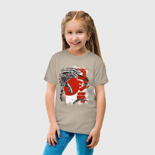 Детская футболка хлопок с принтом GODZILLA | ГОДЗИЛЛА (Z), вид сбоку #3