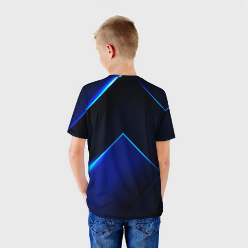 Детская футболка 3D с принтом Fortnite Meowscles Shadow, вид сзади #2