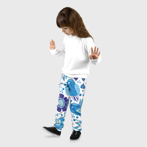 Детские брюки 3D с принтом Воробушки, фото на моделе #1