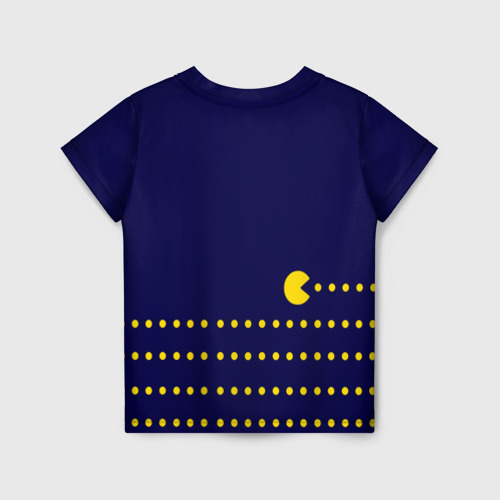 Детская футболка 3D с принтом PAC-MAN, вид сзади #1