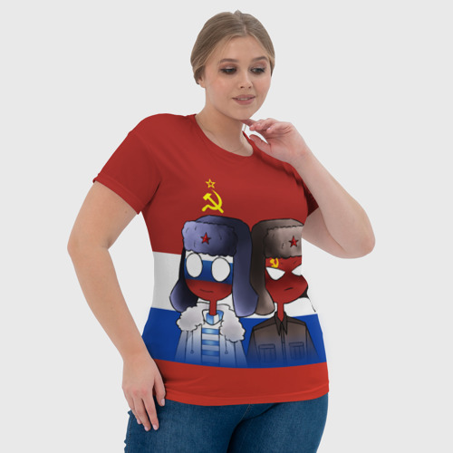 Женская футболка 3D с принтом СССР - Россия, фото #4