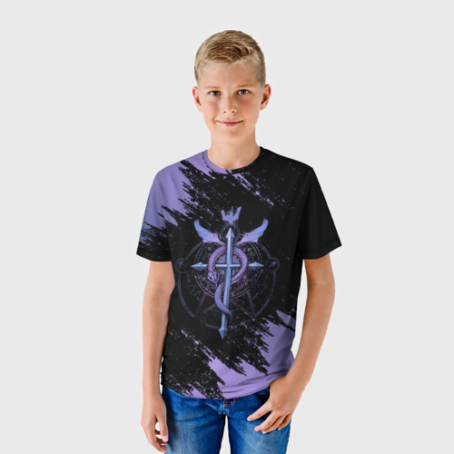 Детская футболка 3D с принтом Стальной алхимик, фото на моделе #1