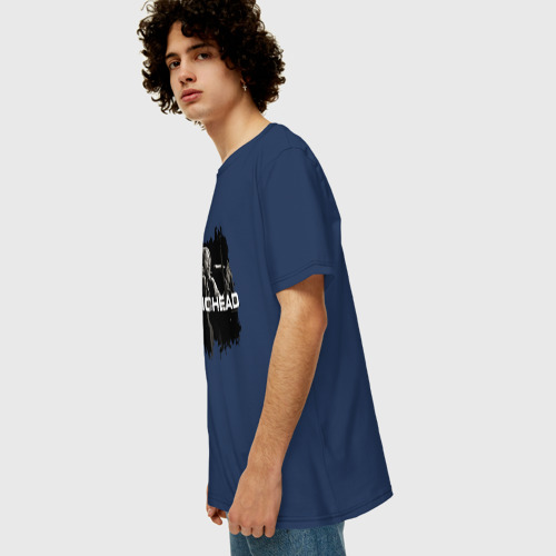 Мужская футболка хлопок Oversize с принтом Radiohead, вид сбоку #3